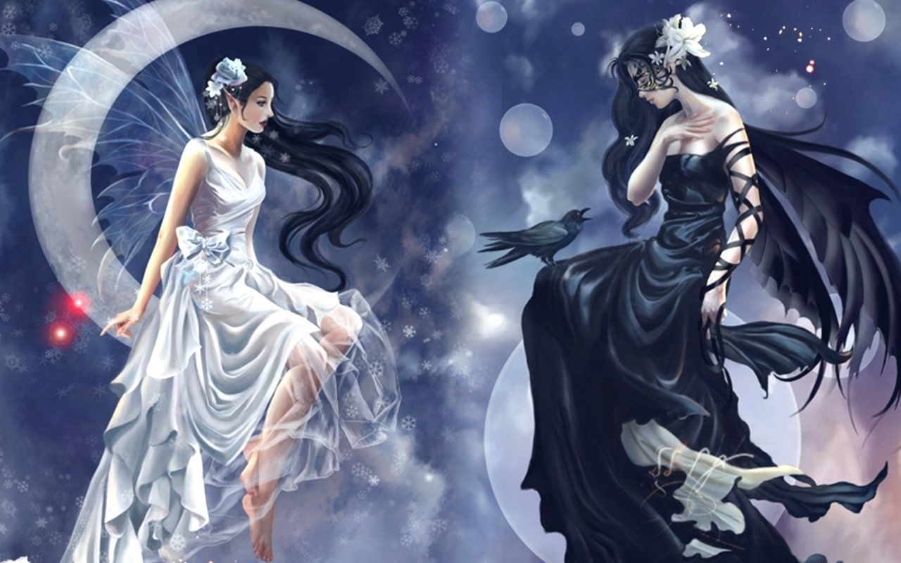 Fate bianca e nera contrapposte, 1280x800 HD, ROG Asus Laptop