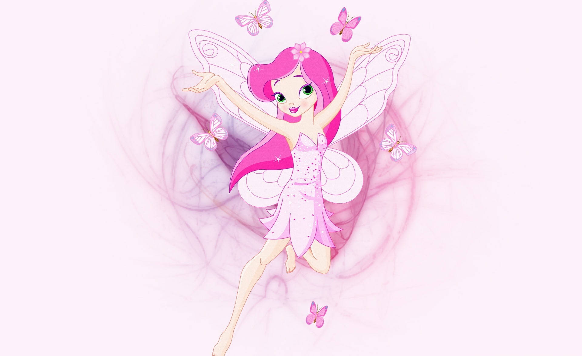 Fata rosa con farfalle, 1920x1173 Full HD, Desktop
