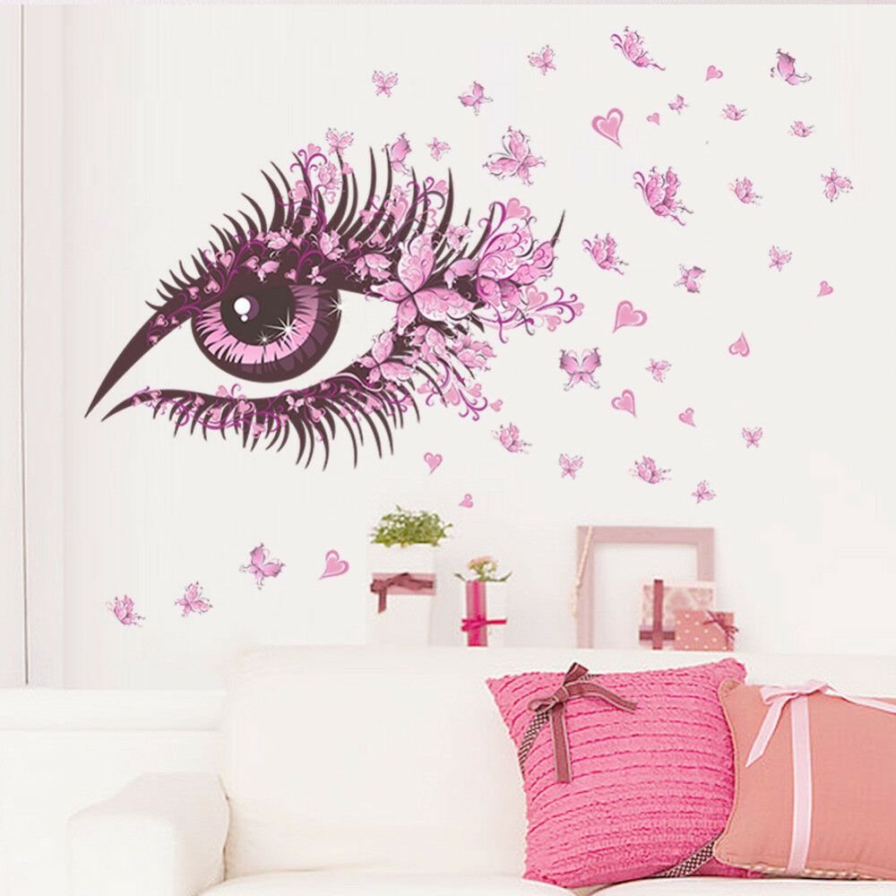 Occhio fiori farfalle rosa, 1000x1000 HD, PC
