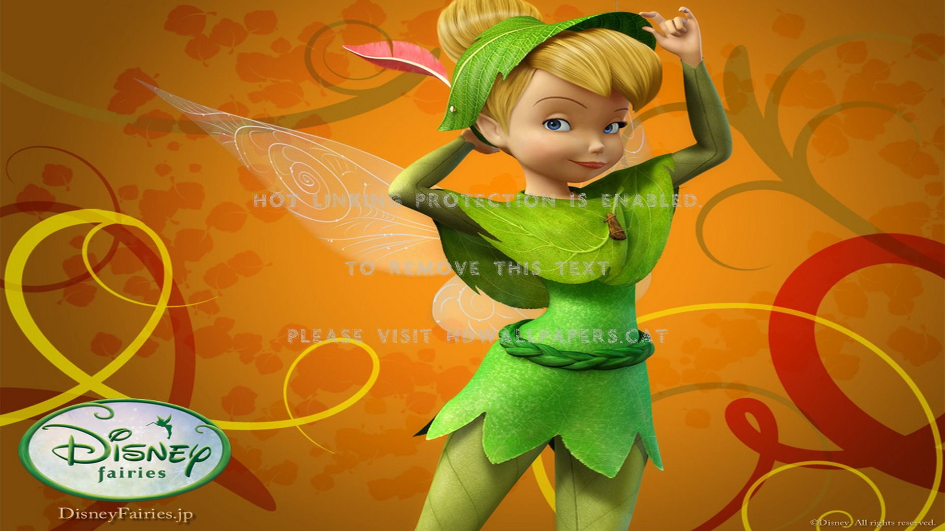 Trilli Disney Fairies sfondo arancione, 1920x1080 Full HD 1080p, Laptop