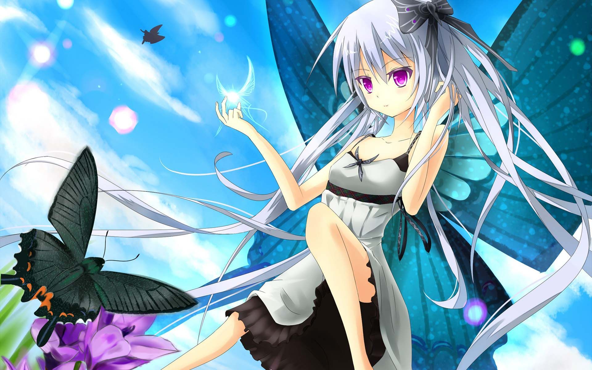 Fata anime con farfalle, 1920x1200 Full HD+, Desktop