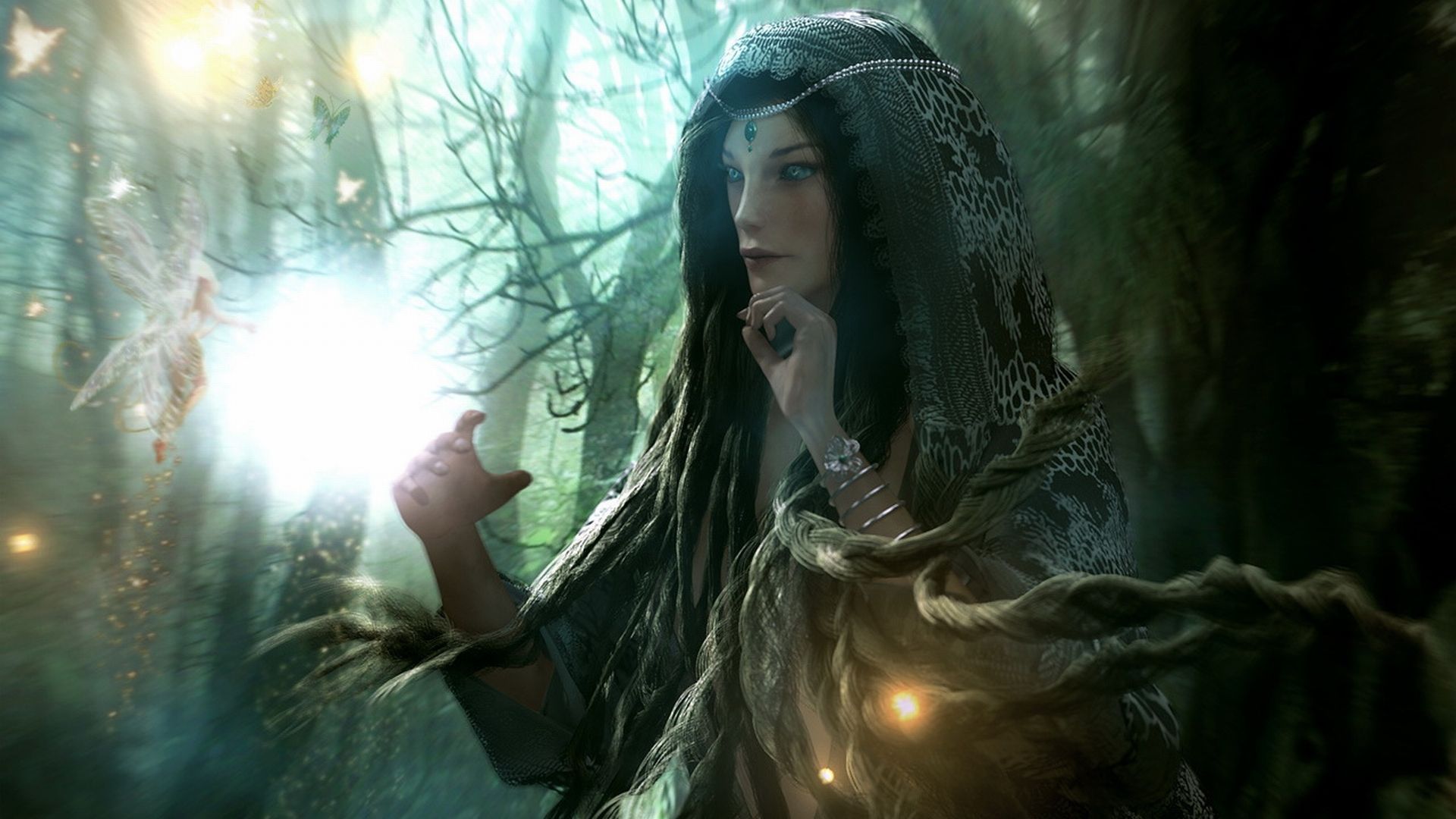 Fata nella foresta con magia, 1920x1080 Full HD, PC Desktop