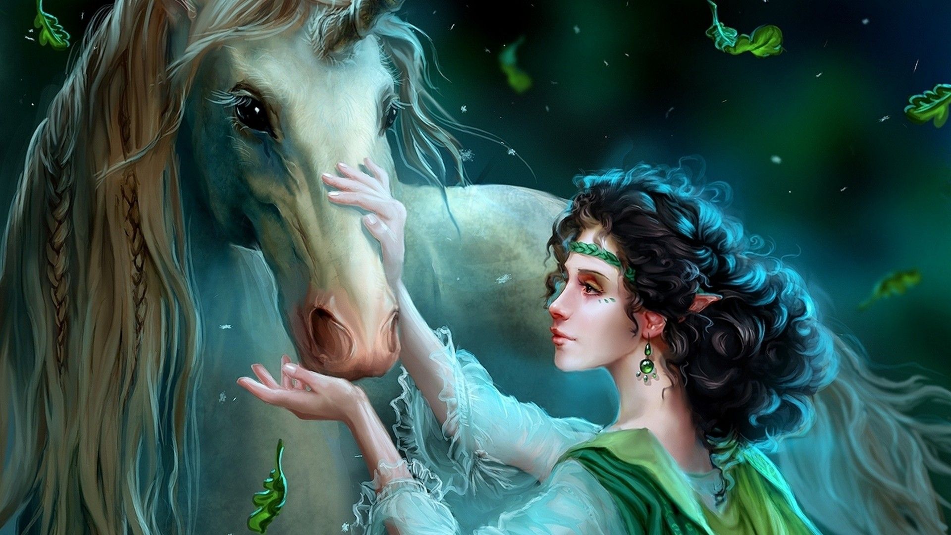 Fata con unicorno e farfalle, 1920x1080 1080p, PC