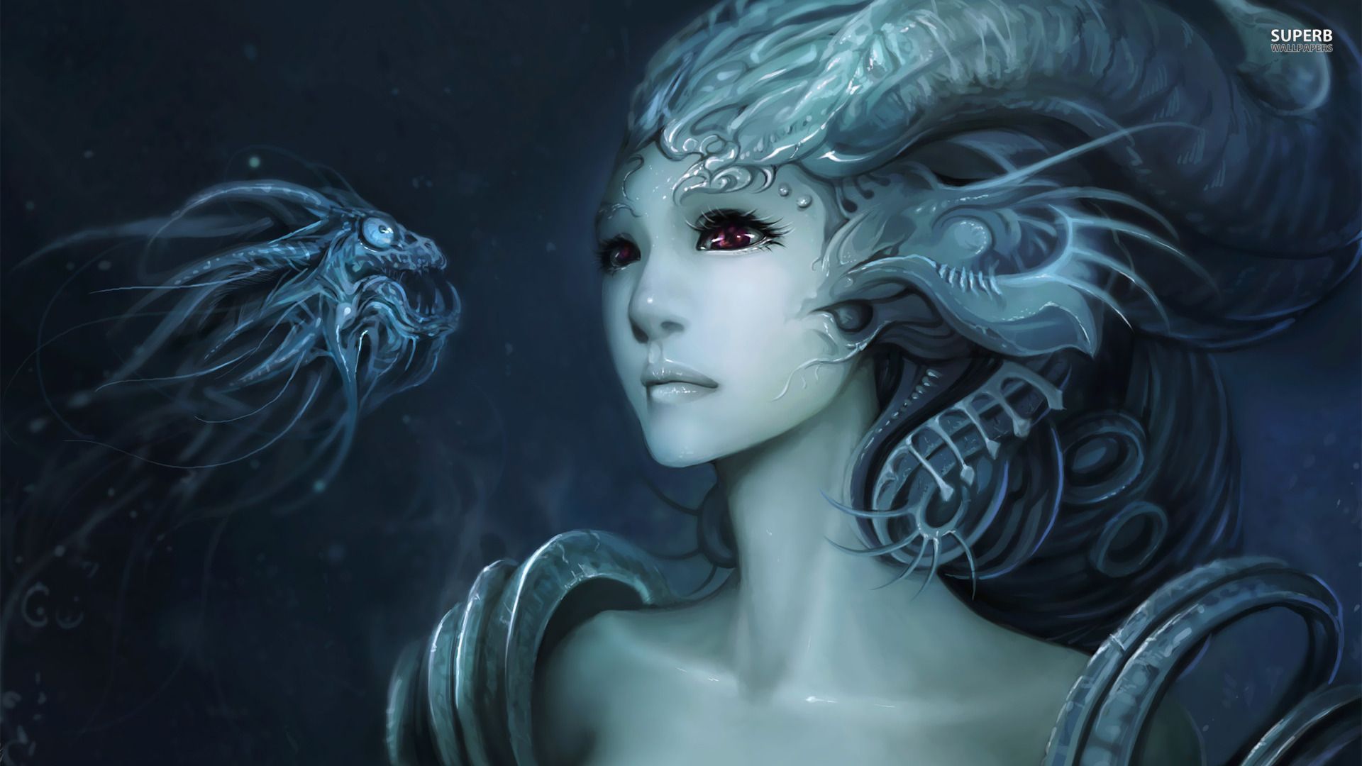 Creatura fatata occhi rossi blu, 1920x1080 1080p, PC Desktop