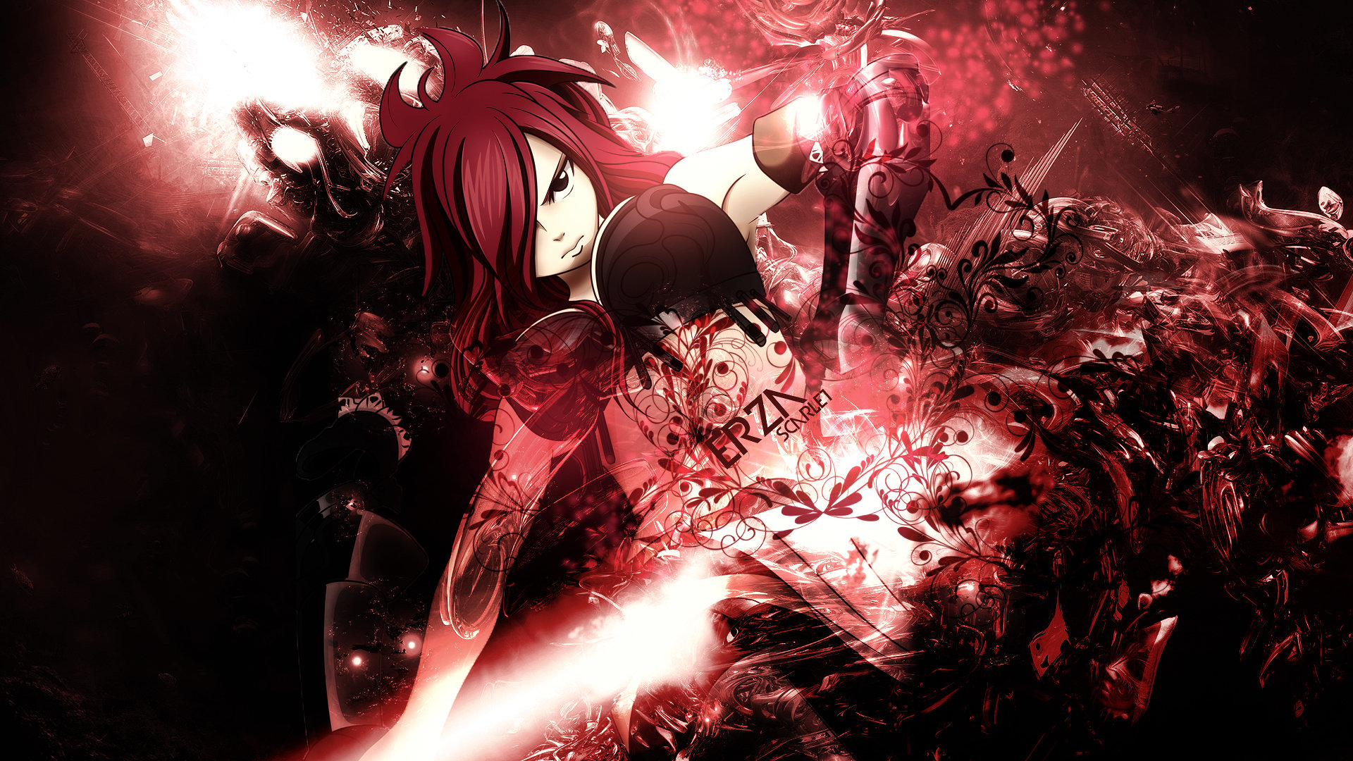 Fairy Tail Erza Scarlet battaglia, anime, 1920x1080 Full HD, Desktop
