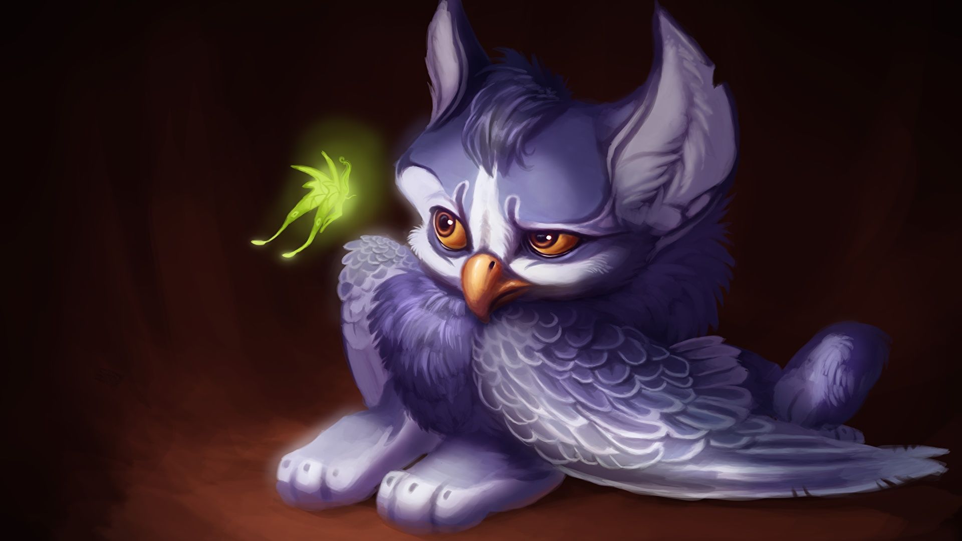 Grifone cucciolo fantasy blu, 1920x1080 Full HD, PC Desktop