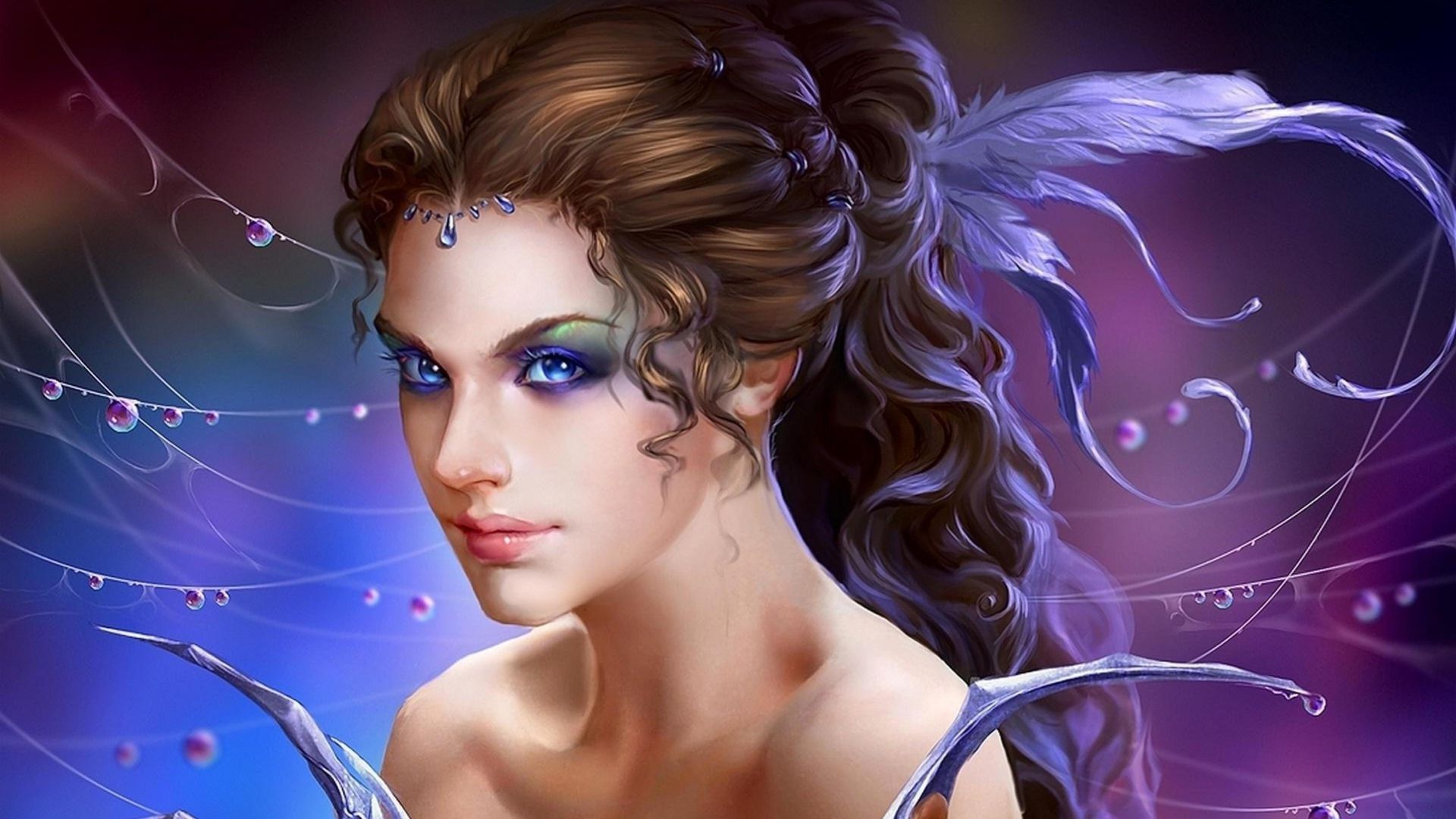 Fata 3D dai capelli castani, 1920x1080 Full HD 1080p, Laptop