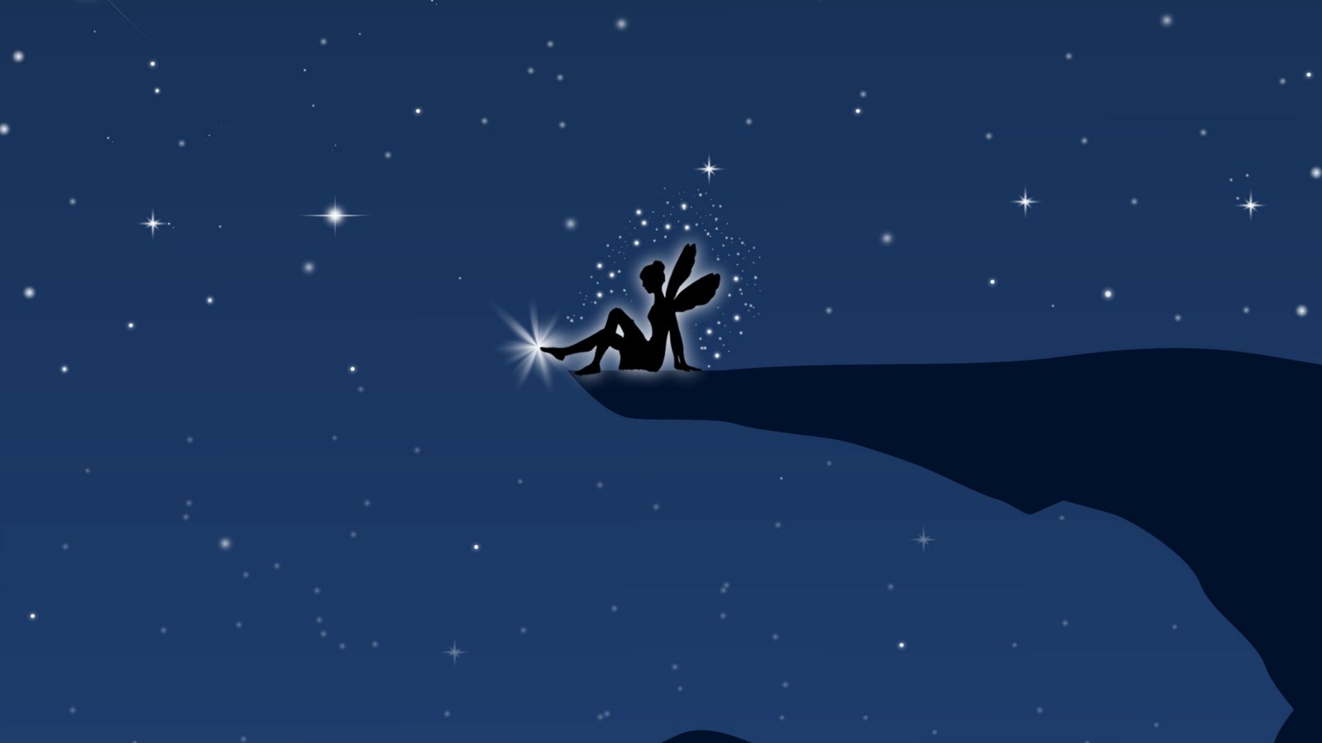 Fata seduta su precipizio notturno, 1920x1080 Full HD 1080p, Desktop