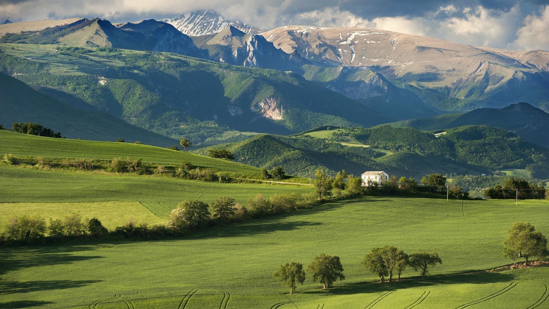 Trattore con rimorchio al tramonto, 1280x800 HD, Desktop
