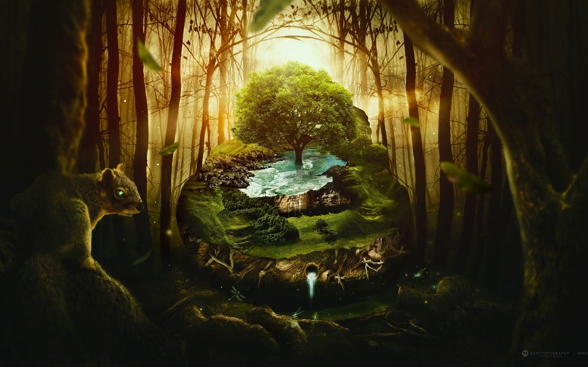 Sfera foresta con volpe, 1920x1200 Full HD+ WUXGA, PC