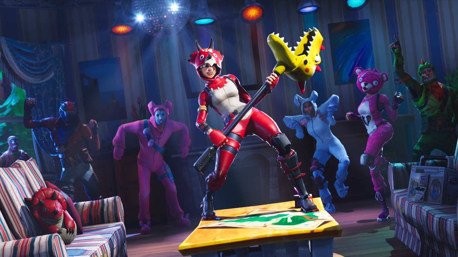 Personaggio Fortnite balla su tavolo, 1920x1080 Full HD 1080p, Desktop