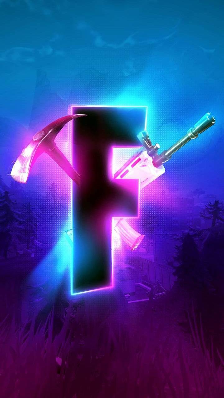 Logo Fortnite con piccone, 720x1280 Full HD Verticale, Smartphone