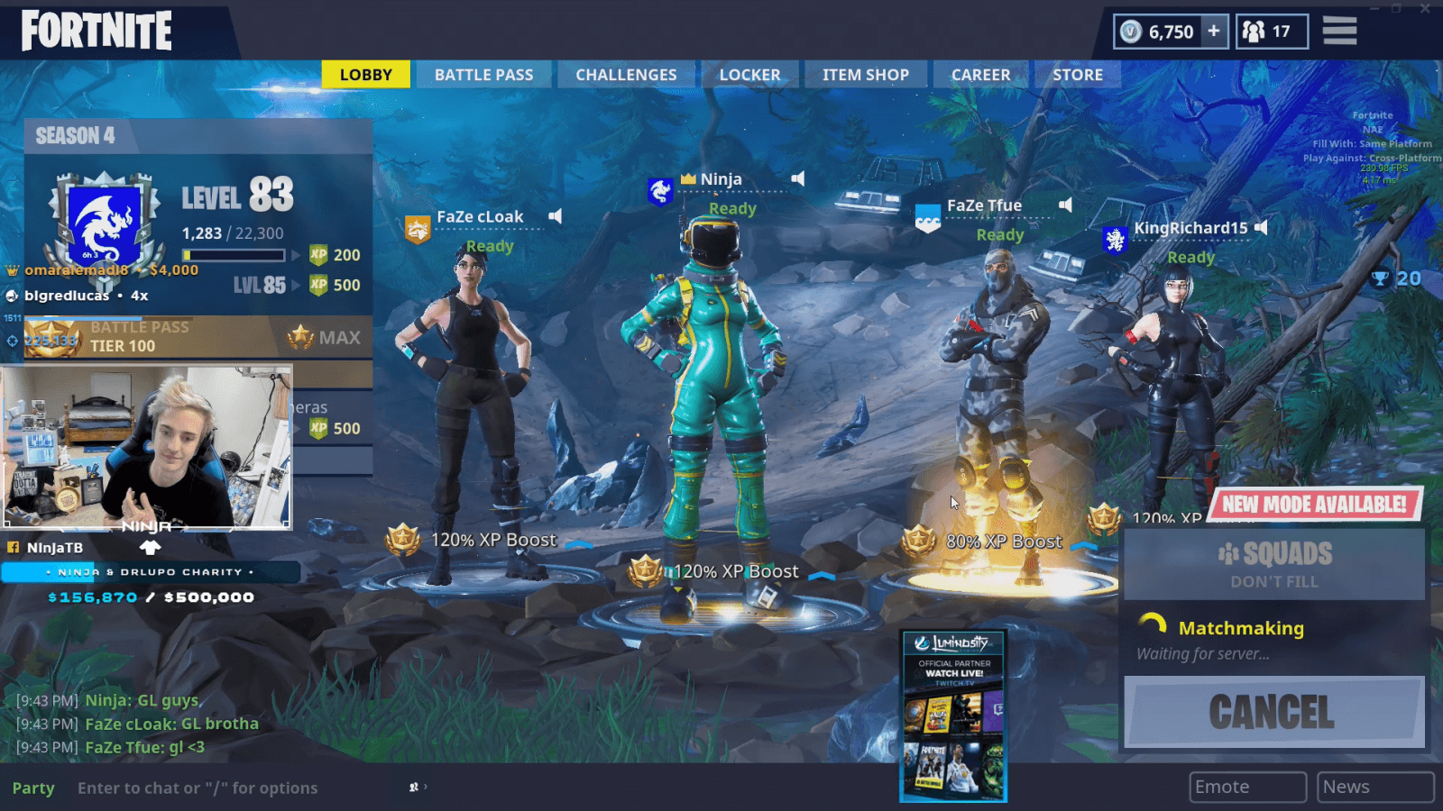 Fortnite lobby personaggi FaZe Tfue, 1600x900 900p, iMac