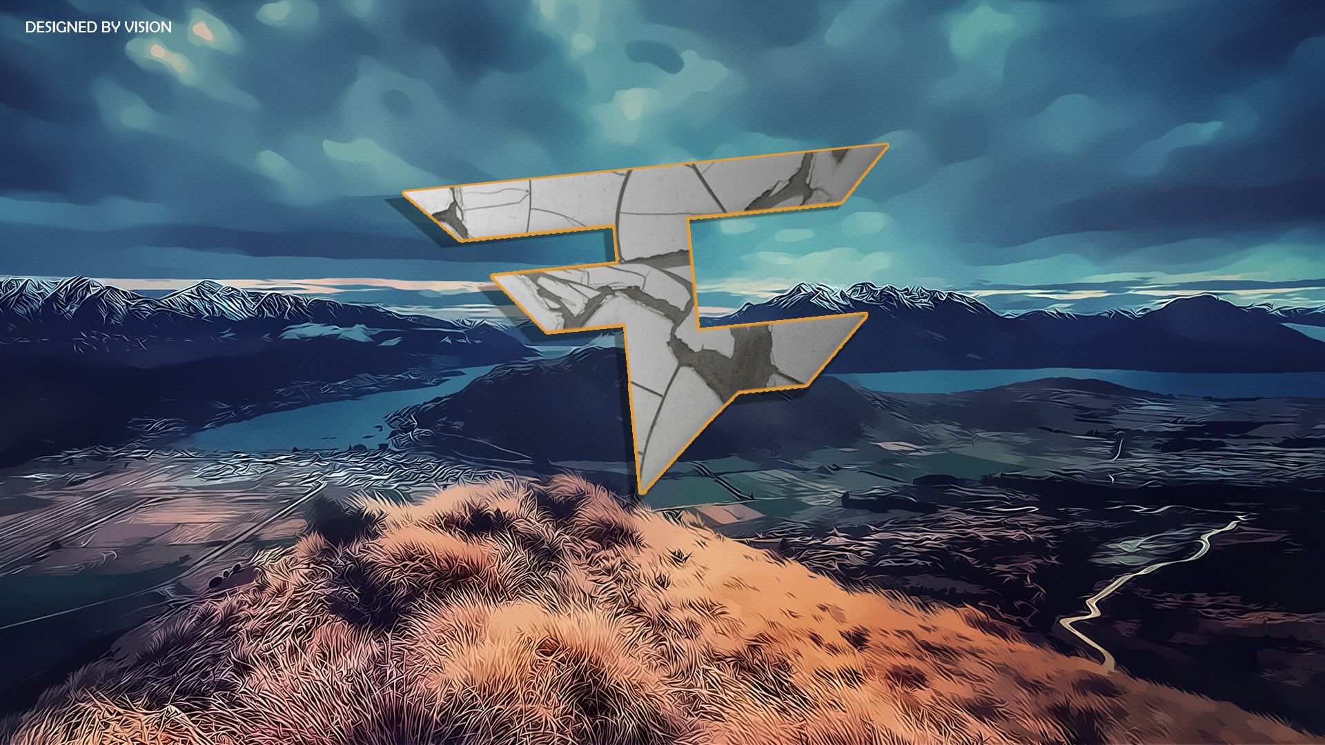 Logo FaZe Clan su montagna, 1920x1080 Full HD 1080p, Desktop