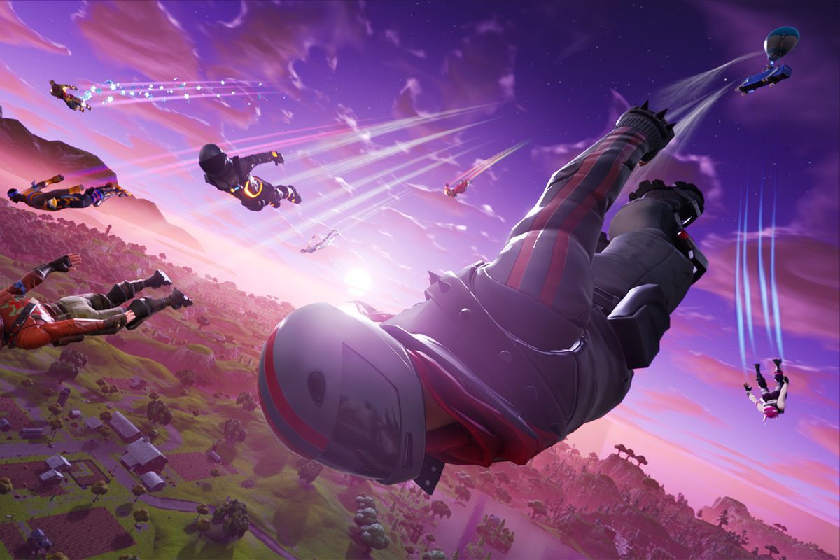 Fortnite paracadutisti in caduta libera, Epic Games, 1200x800 HD, PC