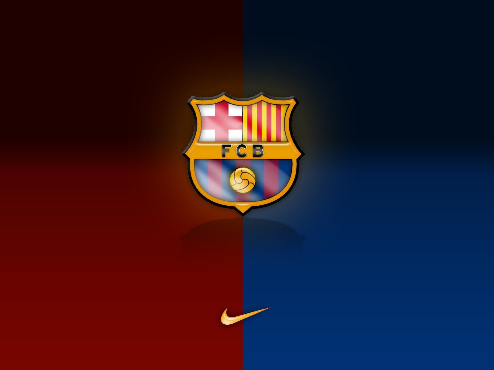 Logo FC Barcelona con Nike, swoosh, 1600x1200 HD Ready, Monitor Gaming