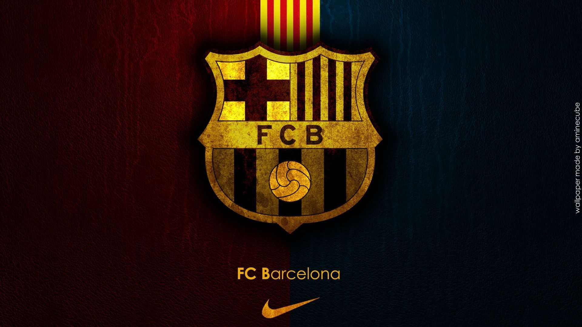 Logo FC Barcelona dorato, 1920x1080 1080p, Laptop