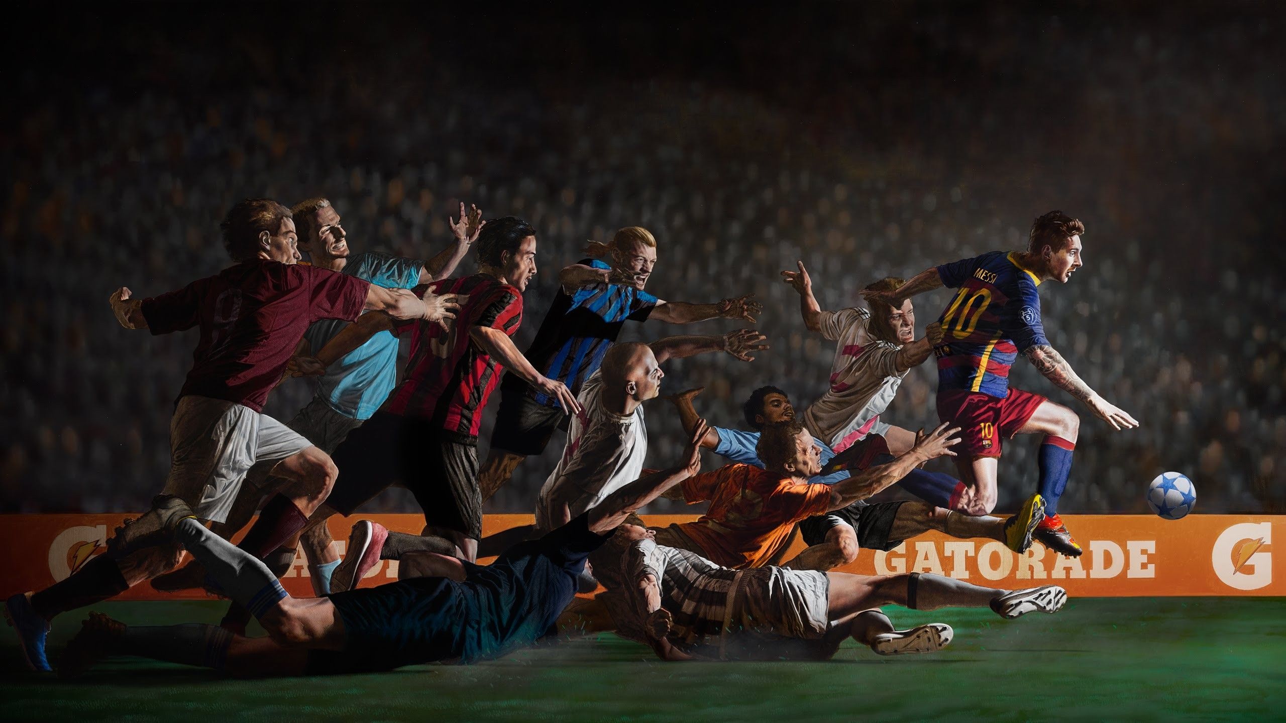 Giocatori FC Barcelona in azione, 2560x1440 2K, PC Desktop