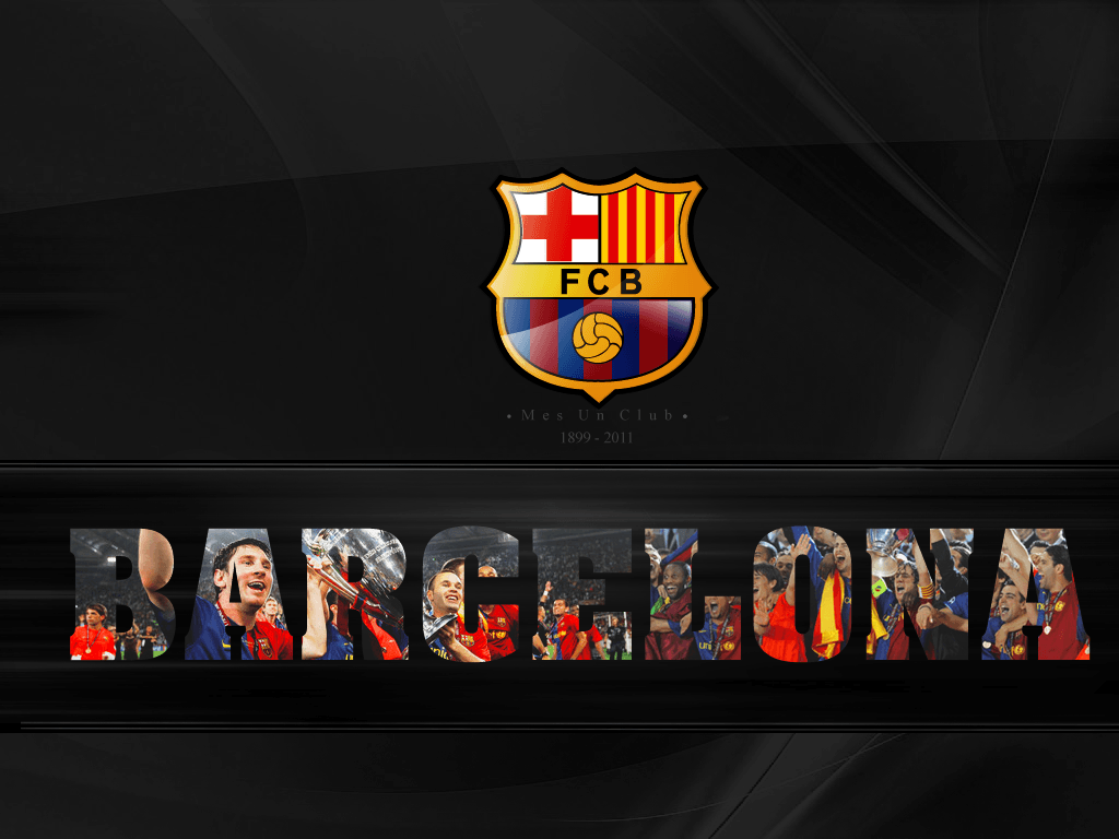 Logo FC Barcelona con scritta, 1024x768 HD, PC Desktop