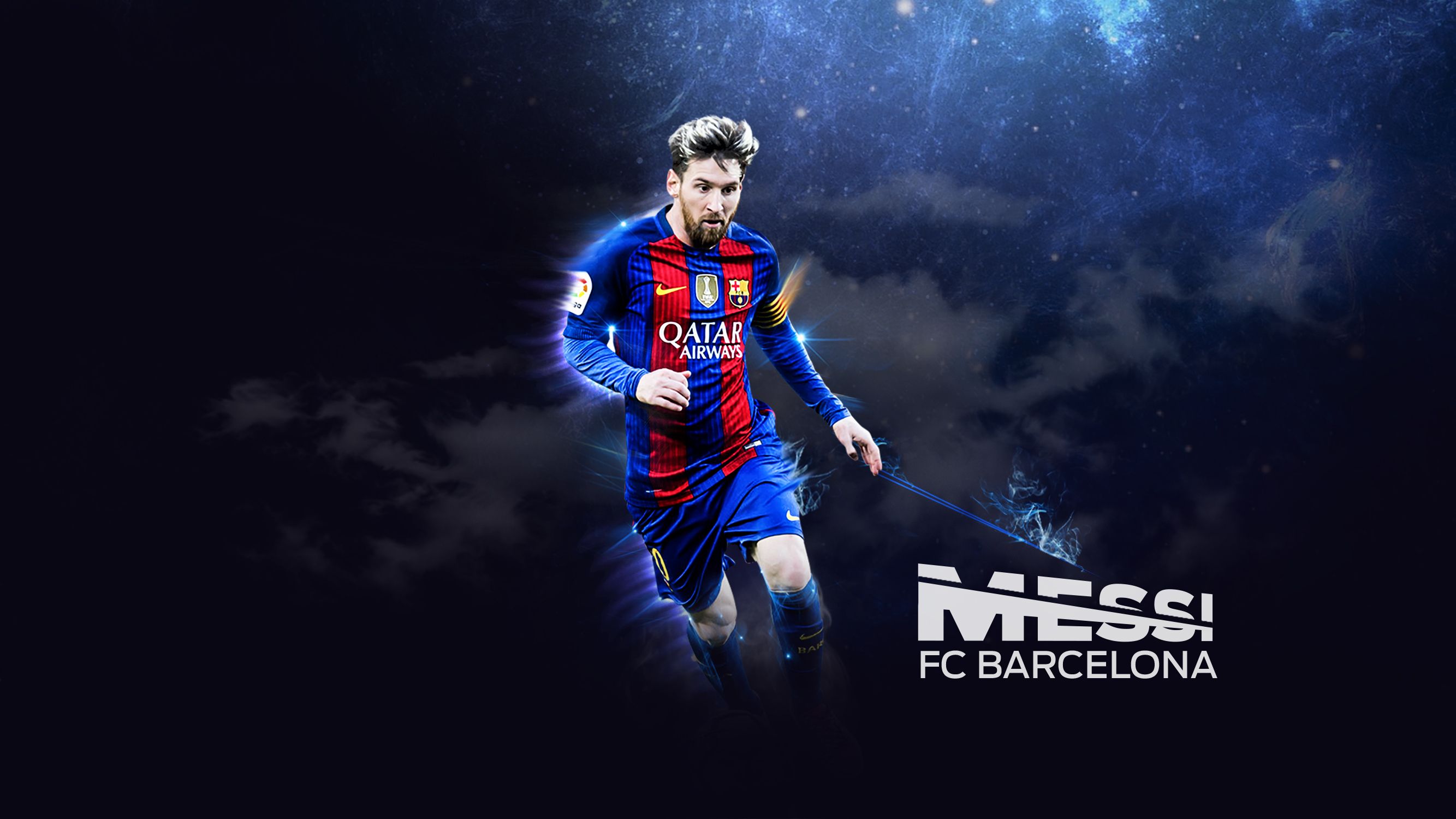 Logo FC Barcelona con fiamme, 2560x1440 2K QHD, Monitor Gaming