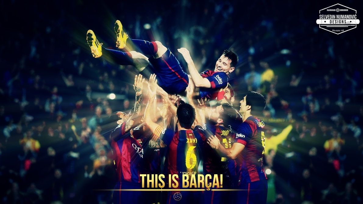 Giocatori FC Barcelona esultano, 1920x1080 1080p, Monitor Gaming