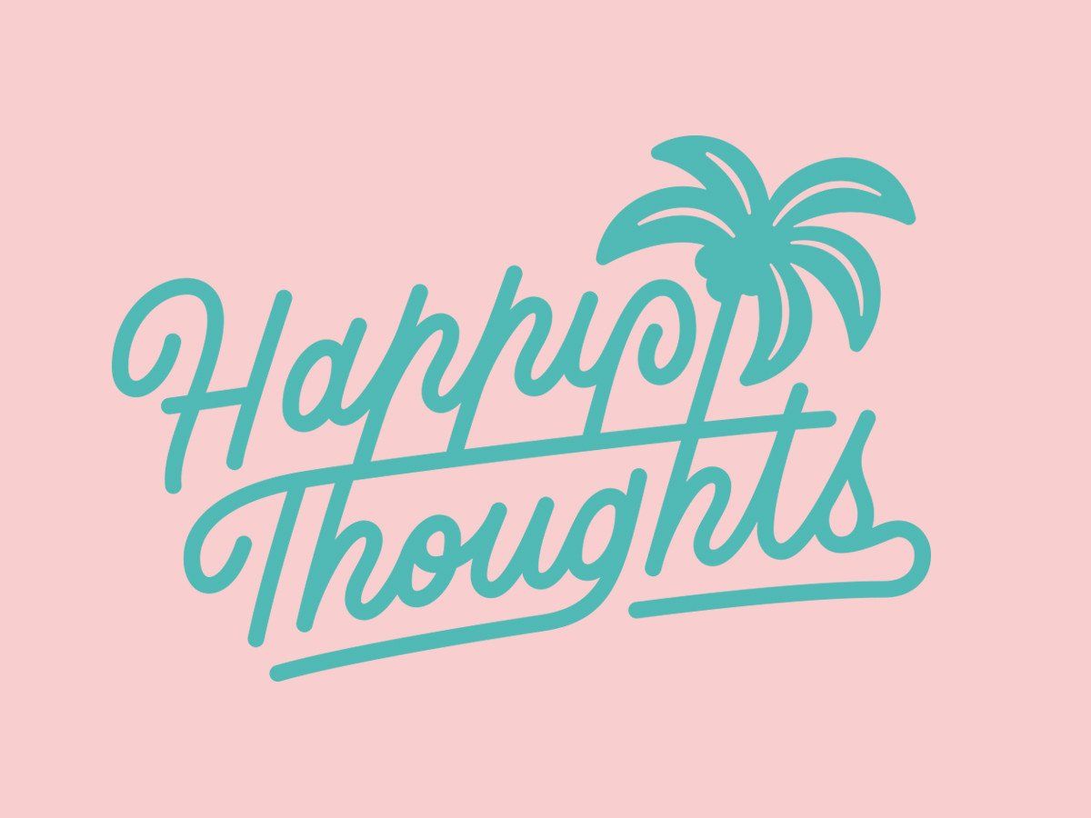 Scritta Think Happy Be Happy, 2880x1800 2K, PC Desktop
