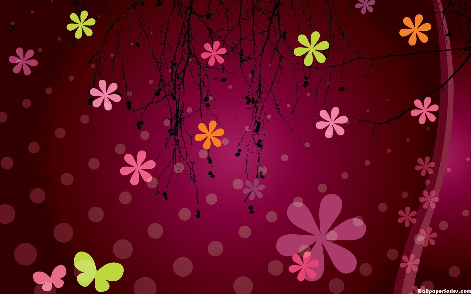 Fiori e farfalle su viola, 1920x1200 WUXGA, PC Desktop