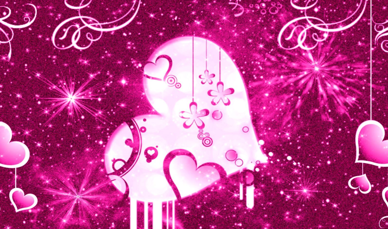 Cuori rosa scintillanti, 1596x945 HD, PC Desktop
