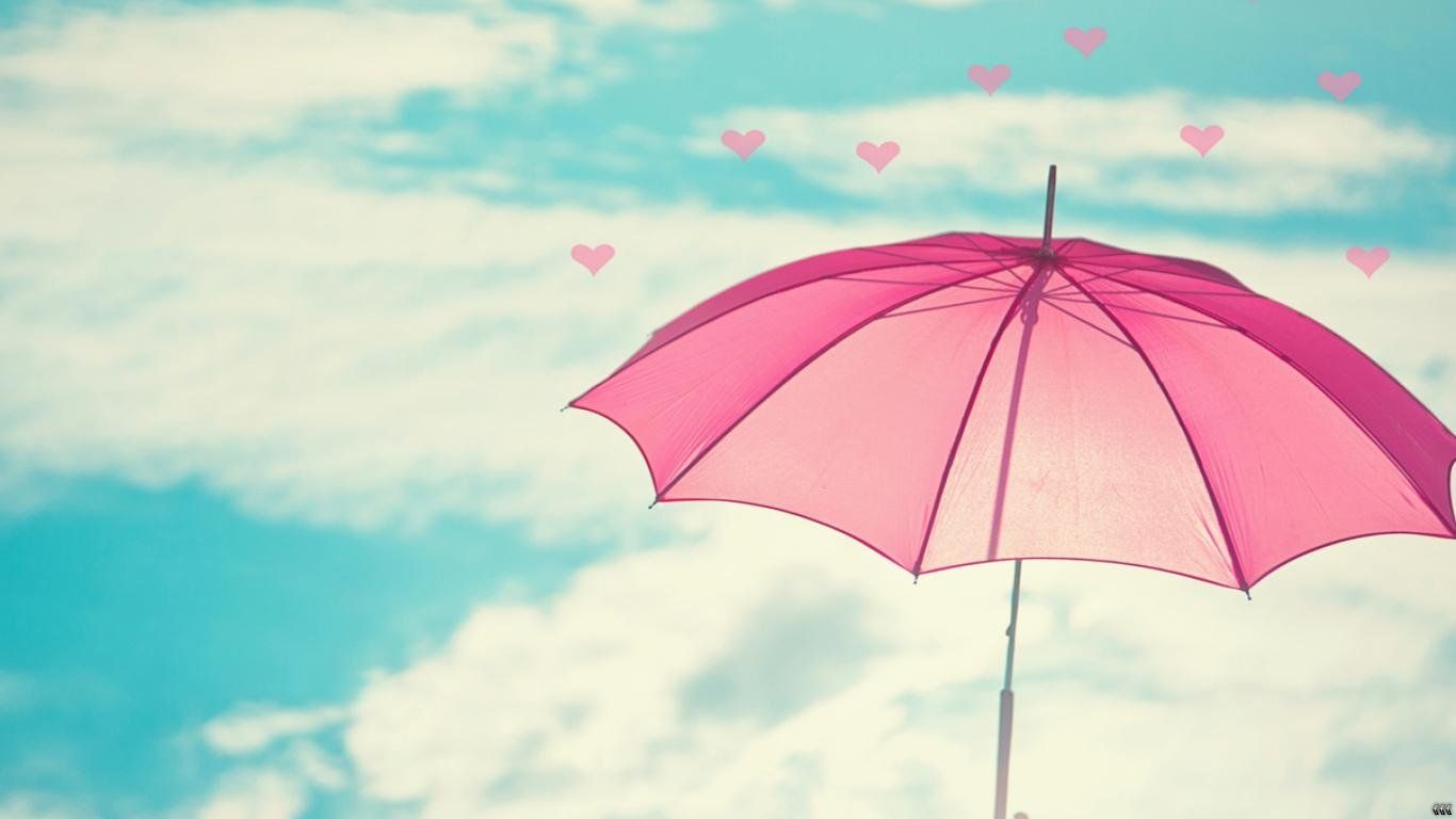 Ombrello rosa cielo azzurro, 1366x768 HD, PC Desktop