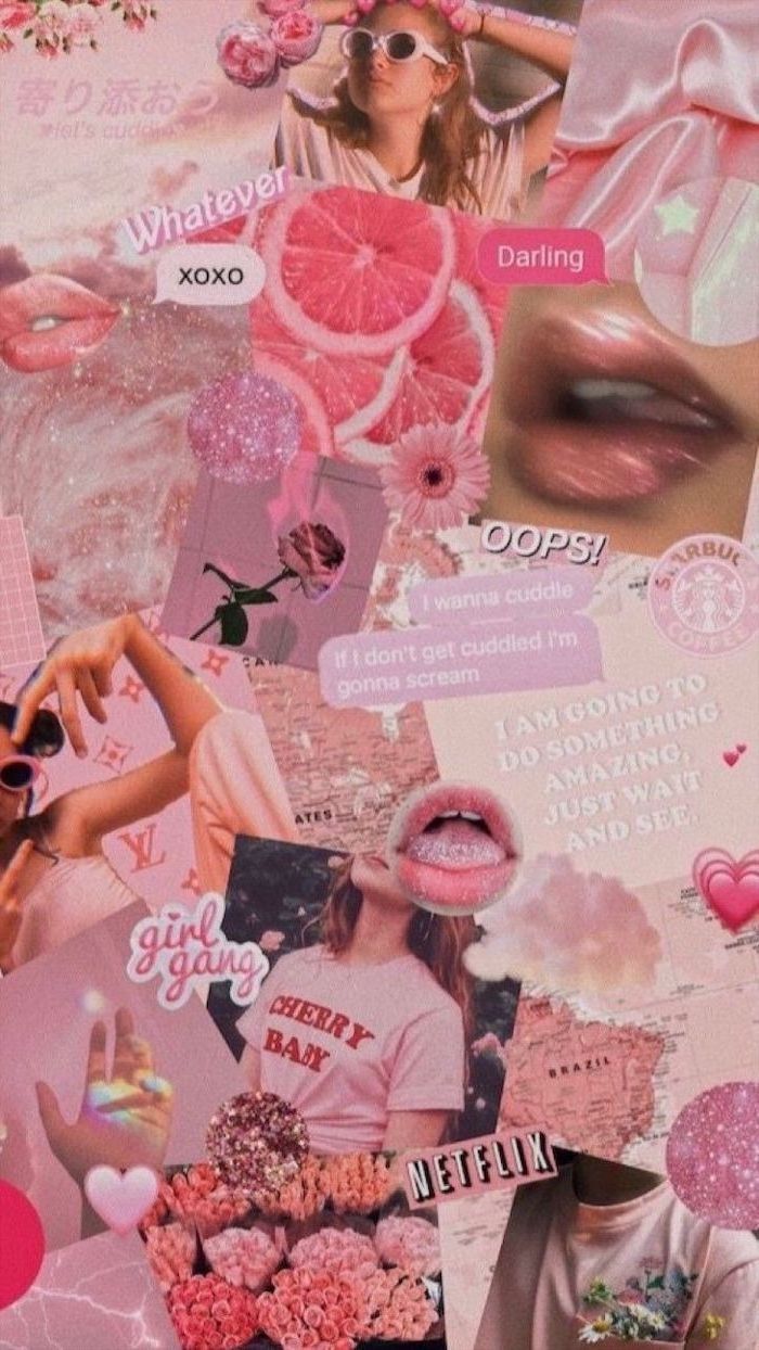 Collage pastello estetico femminile, 736x1308 Full HD Verticale, Smartphone