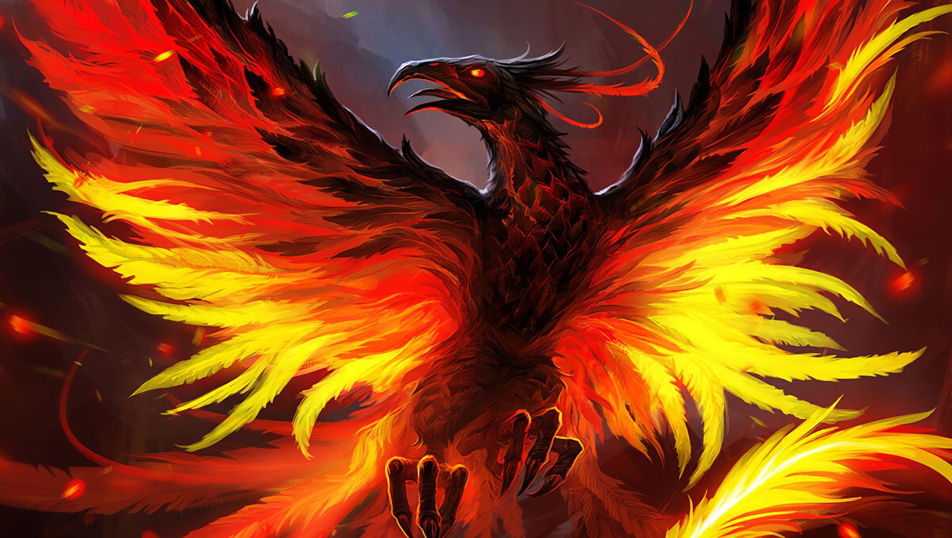Fenice ali di fuoco, 1360x768 HD, Lenovo Legion