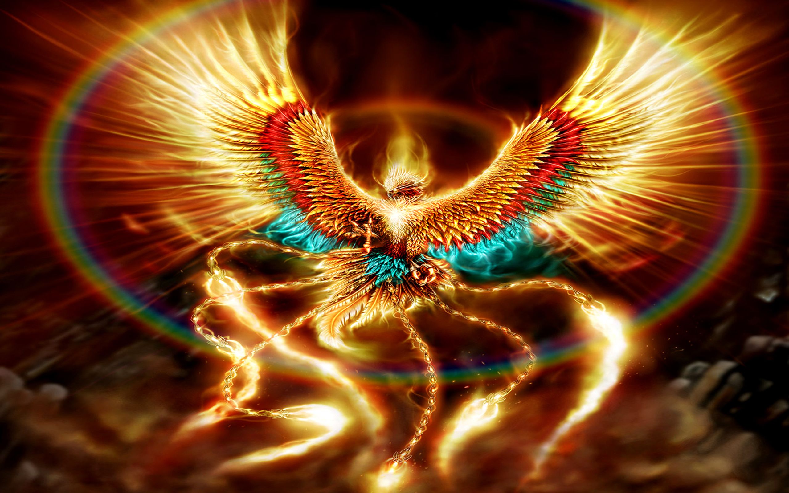 Fenice fiammeggiante dorata, 2560x1600 WQXGA, HP Laptop