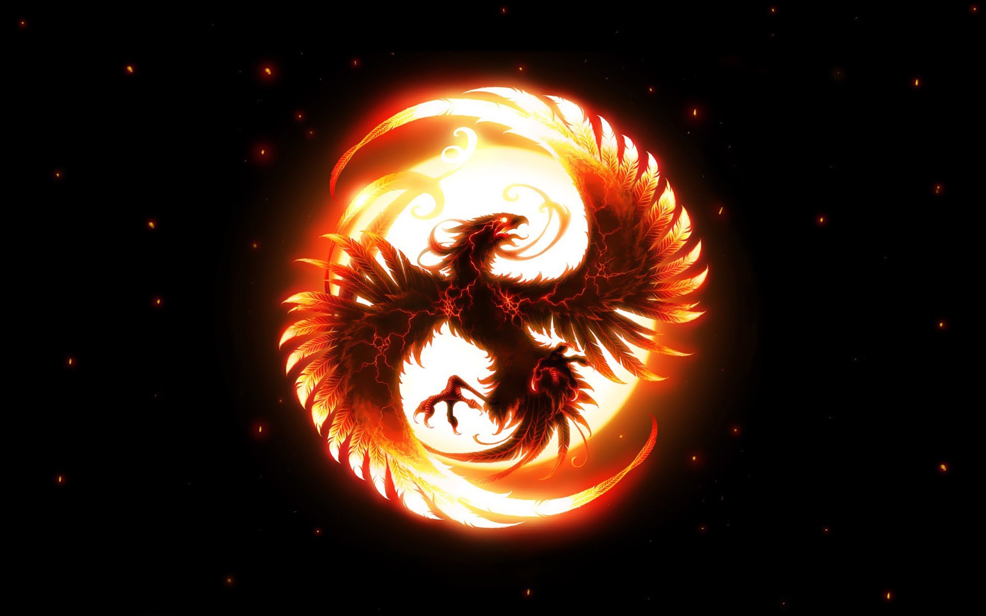 Fenice di fuoco circolare, 1920x1200 Full HD+, Lenovo Legion