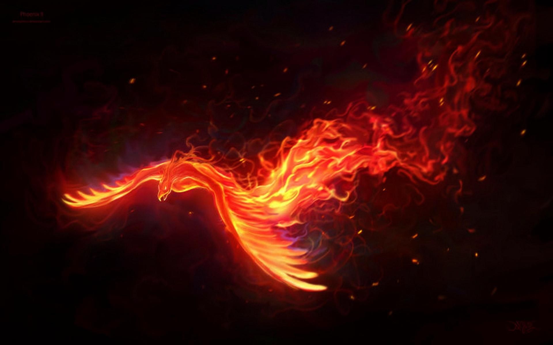 Dark Phoenix silhouette nebulosa colorata, 1366x768 720p, ROG Asus Laptop