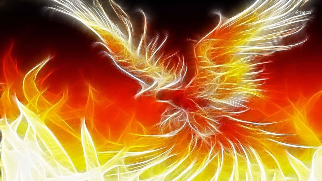 Fenice colorata stile art, 1366x768 720p, HP Laptop