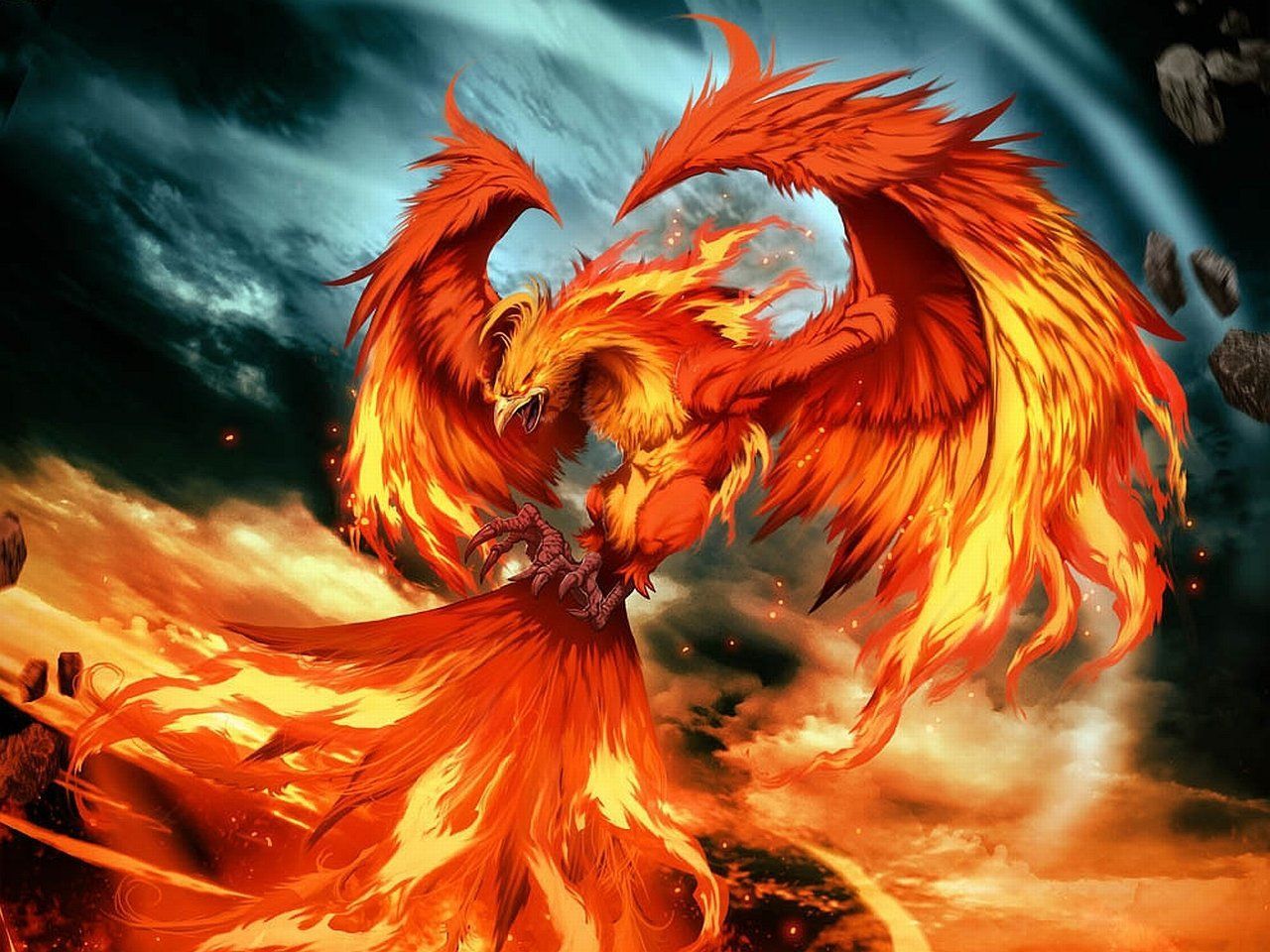 Fenice di fuoco fantasy, 1280x960 720p, Ultrabook