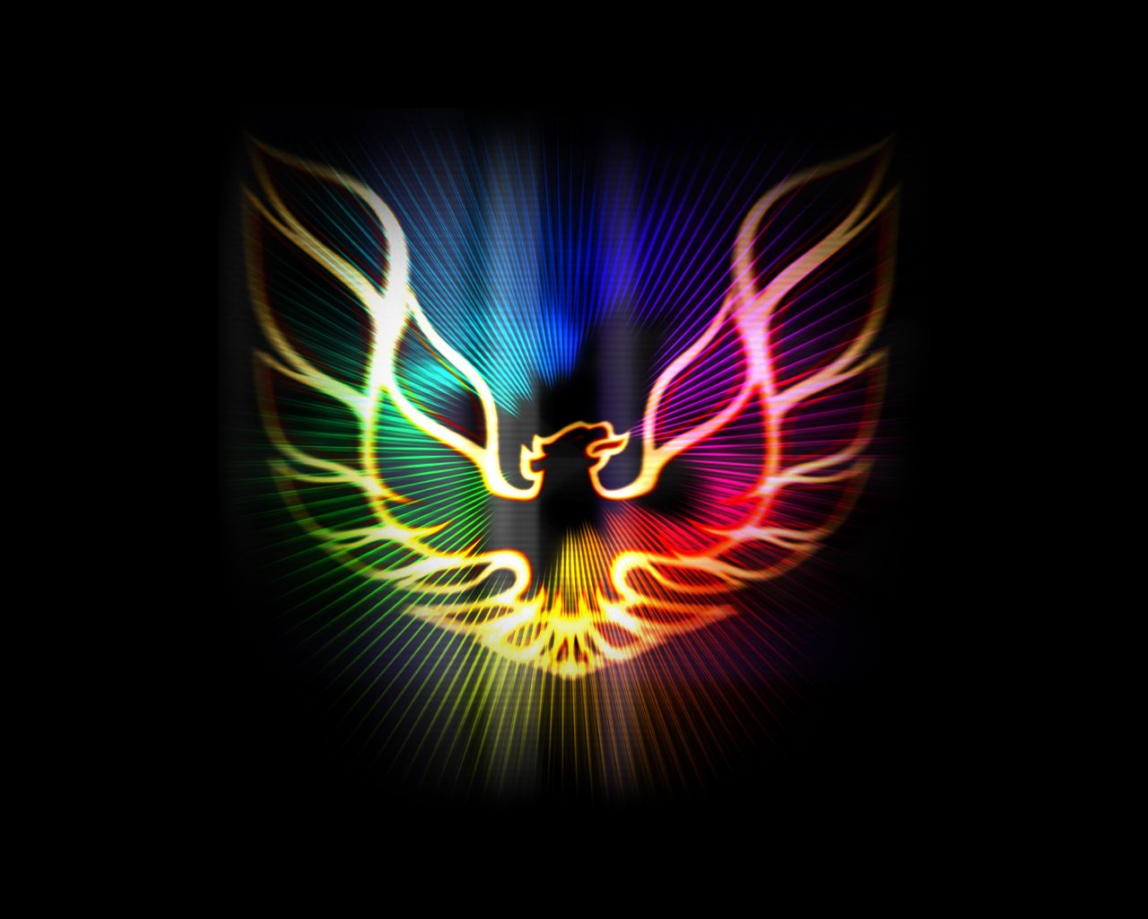 Fenice arcobaleno stilizzata luminosa, 1280x1024 720p, PC