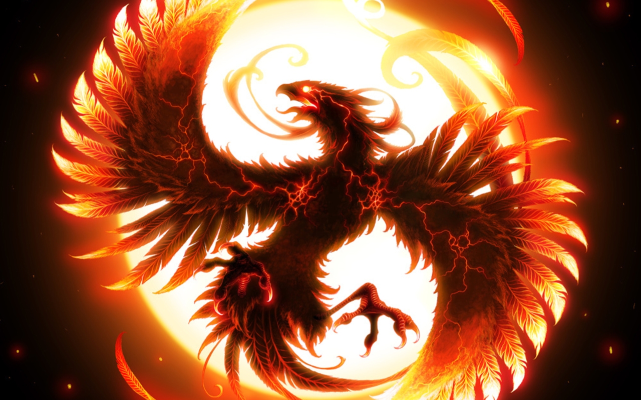 Fenice di fuoco fiammeggiante, 1280x800 HD, Desktop