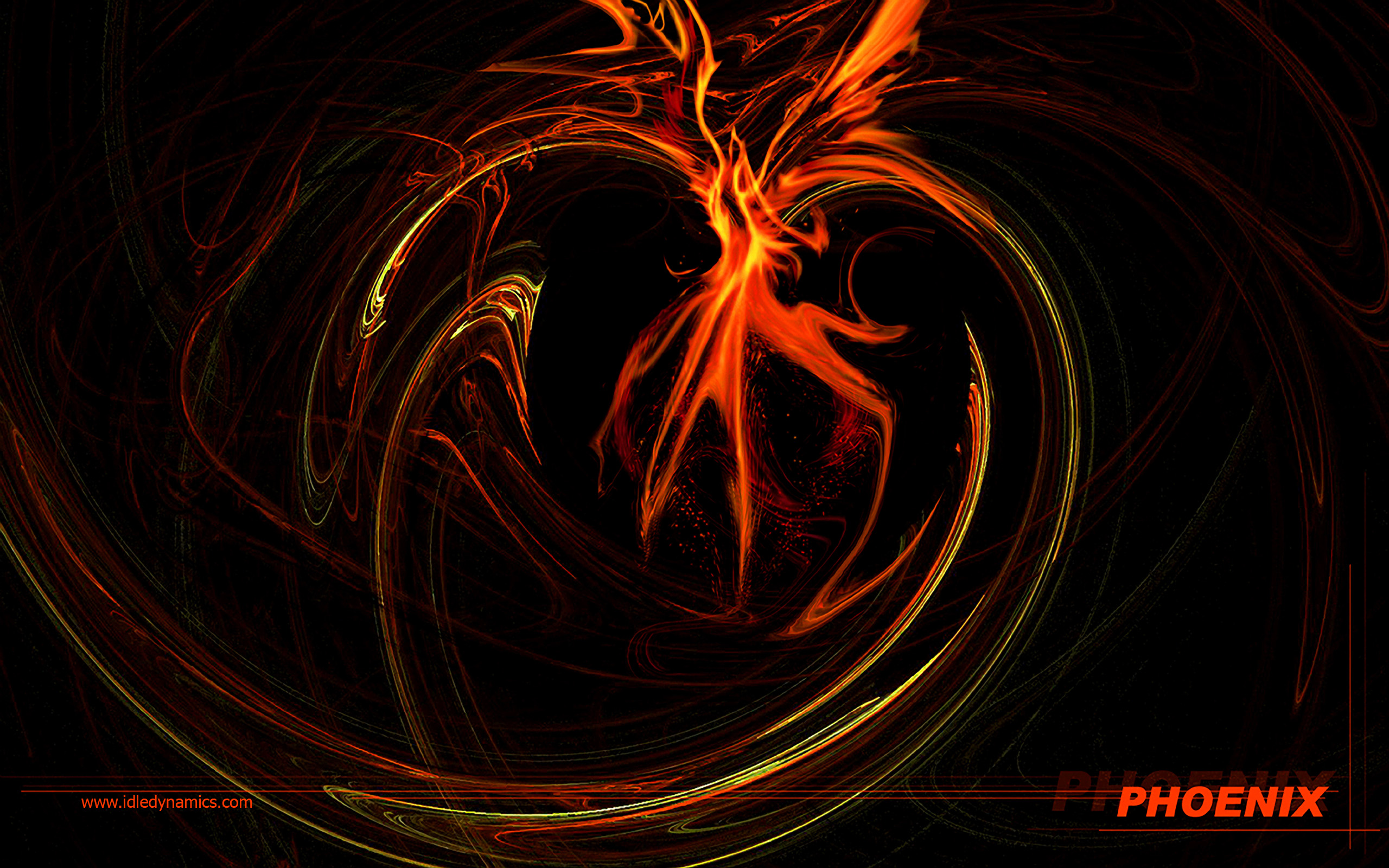 Fenice astratta fiamme rosse, 2560x1600 WQXGA, Laptop