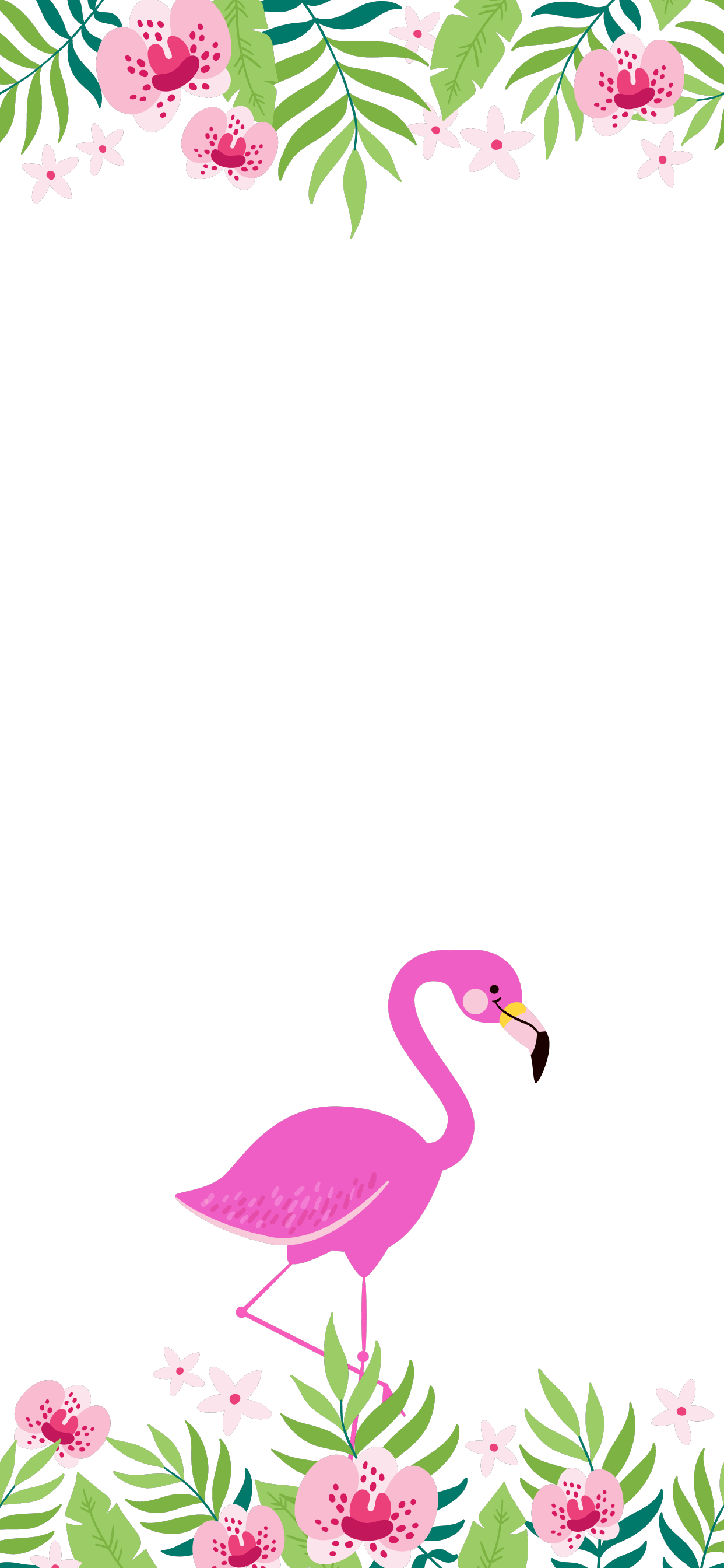 Fenicotteri rosa e foglie tropicali, 1346x1920 Full HD Verticale, Samsung Galaxy