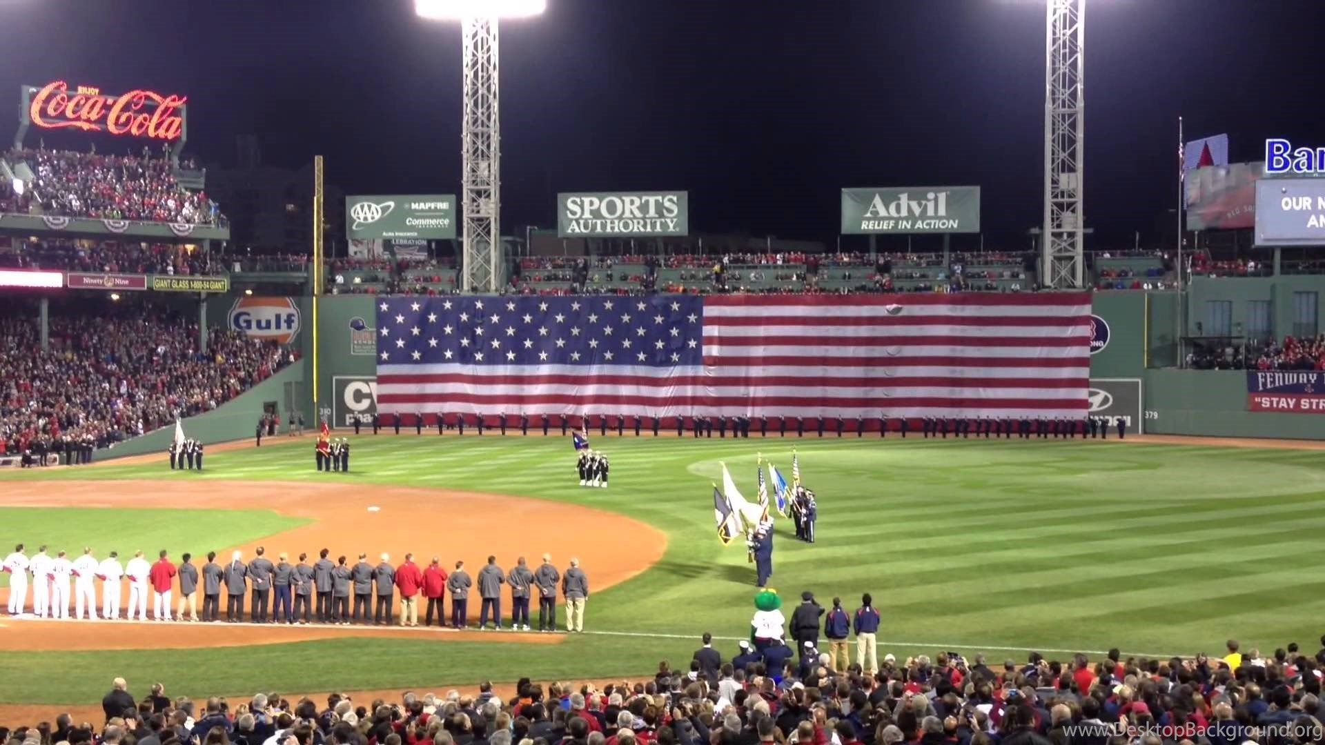 Fenway Park bandiera americana notturna, 1920x1080 1080p, Laptop
