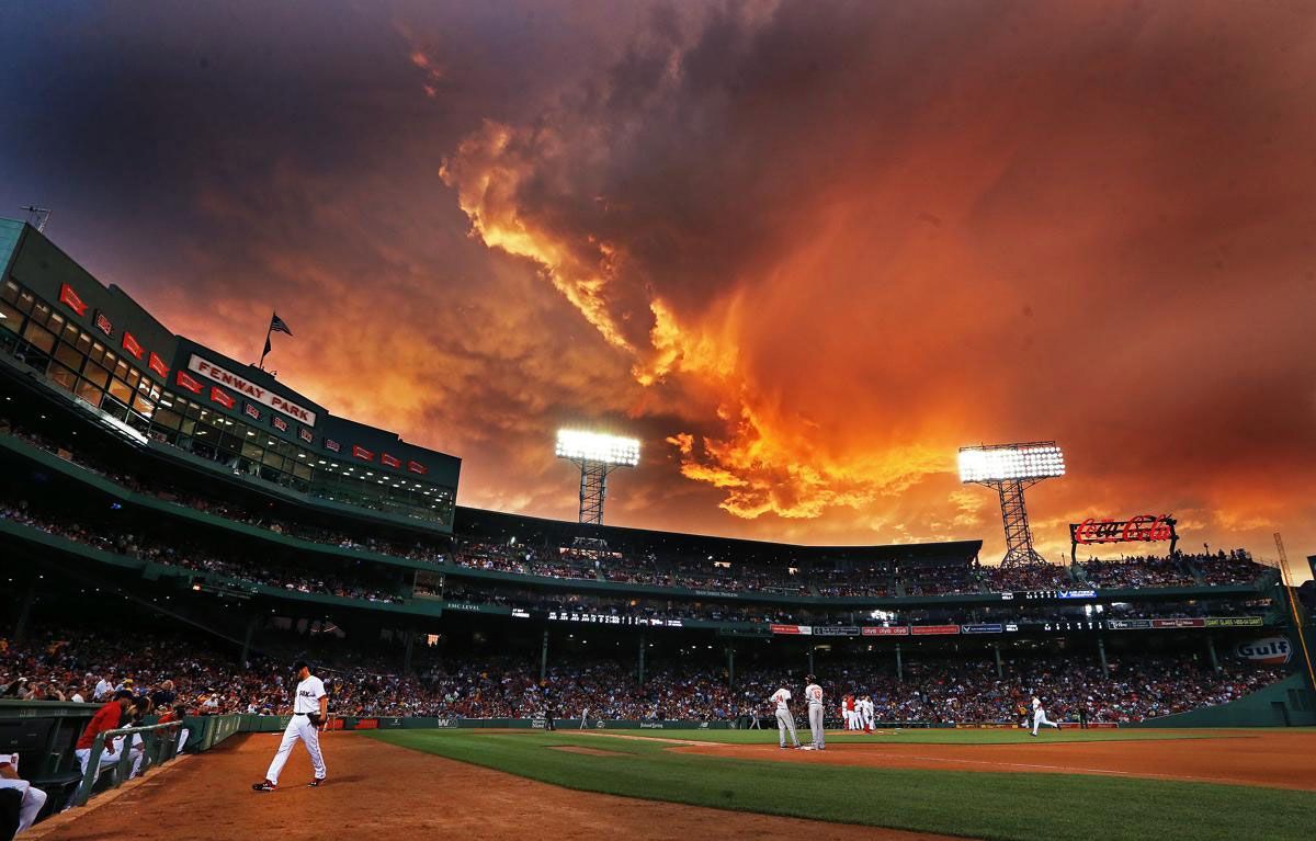 Fenway Park tramonto infuocato, 1200x767 HD, Laptop