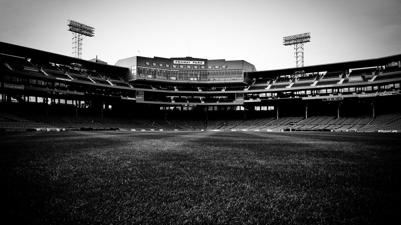 Stadio baseball Fenway Park bianco e nero, 1280x720 720p, PC