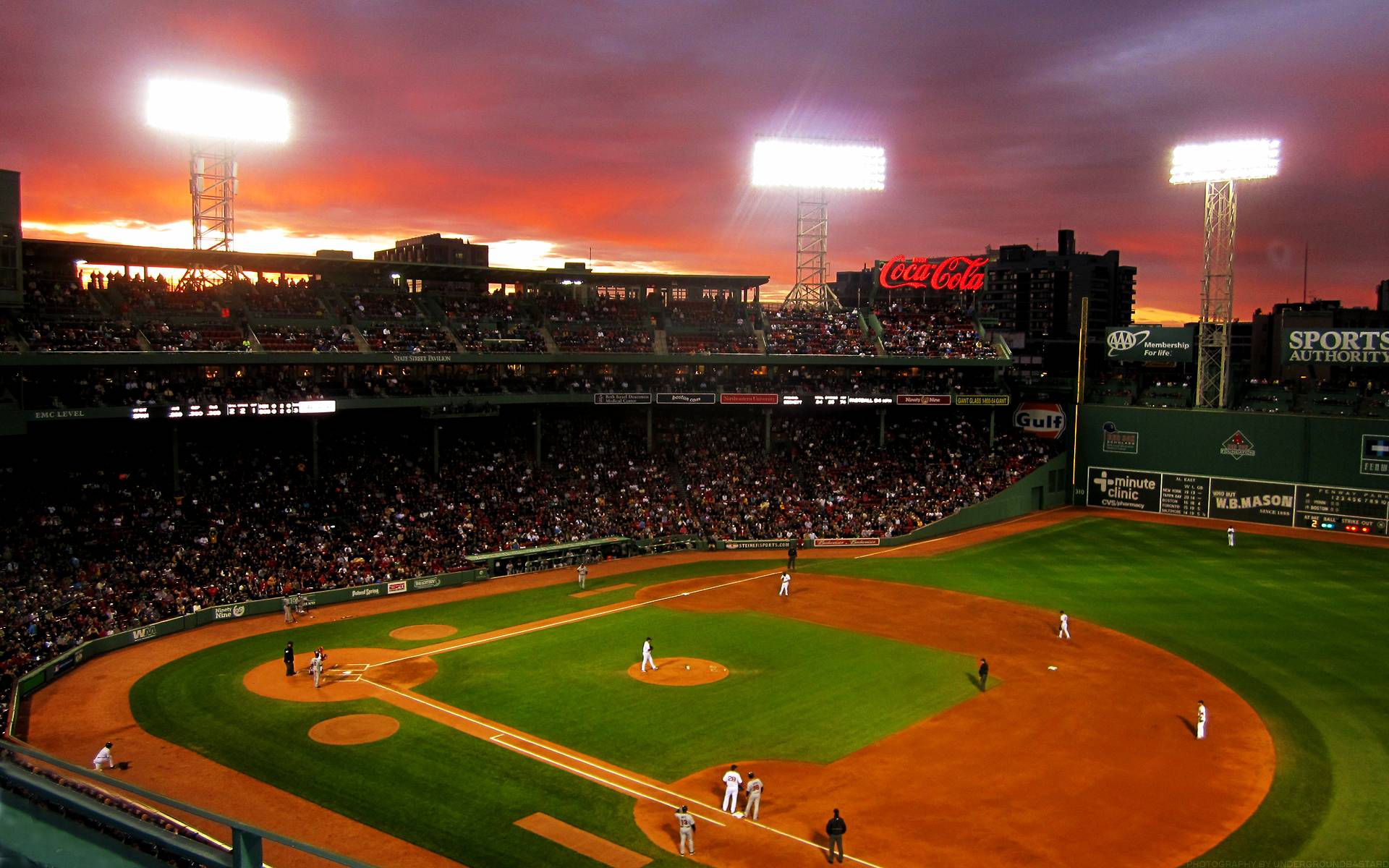 Stadio baseball Fenway Park tramonto, 1920x1200 Full HD+ WUXGA, Desktop