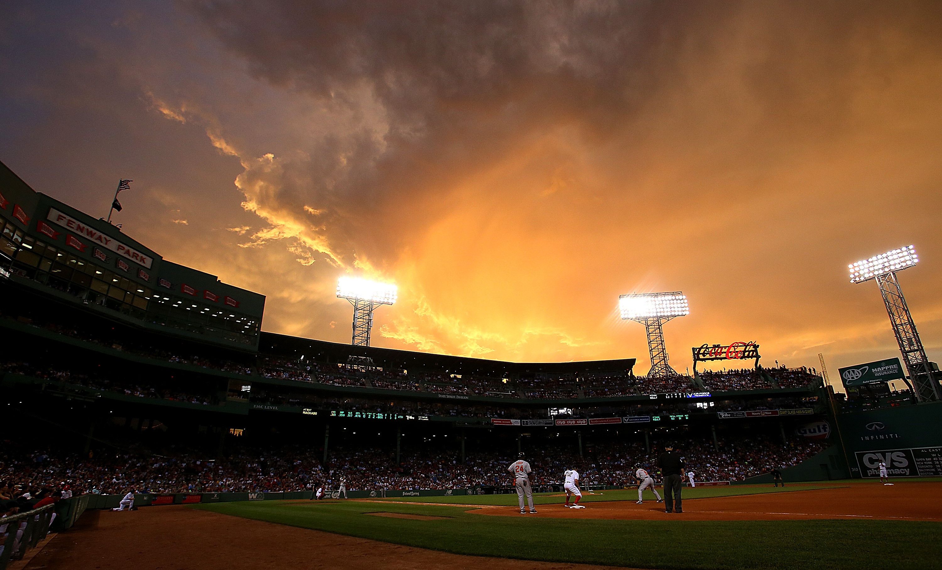 Stadio baseball tramonto arancione, 3000x1817 WQXGA, Laptop