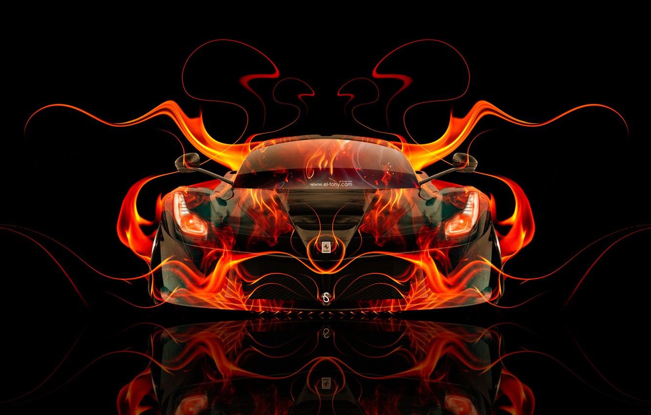 Ferrari fuoco astratto nero, 1332x850 720p, Laptop