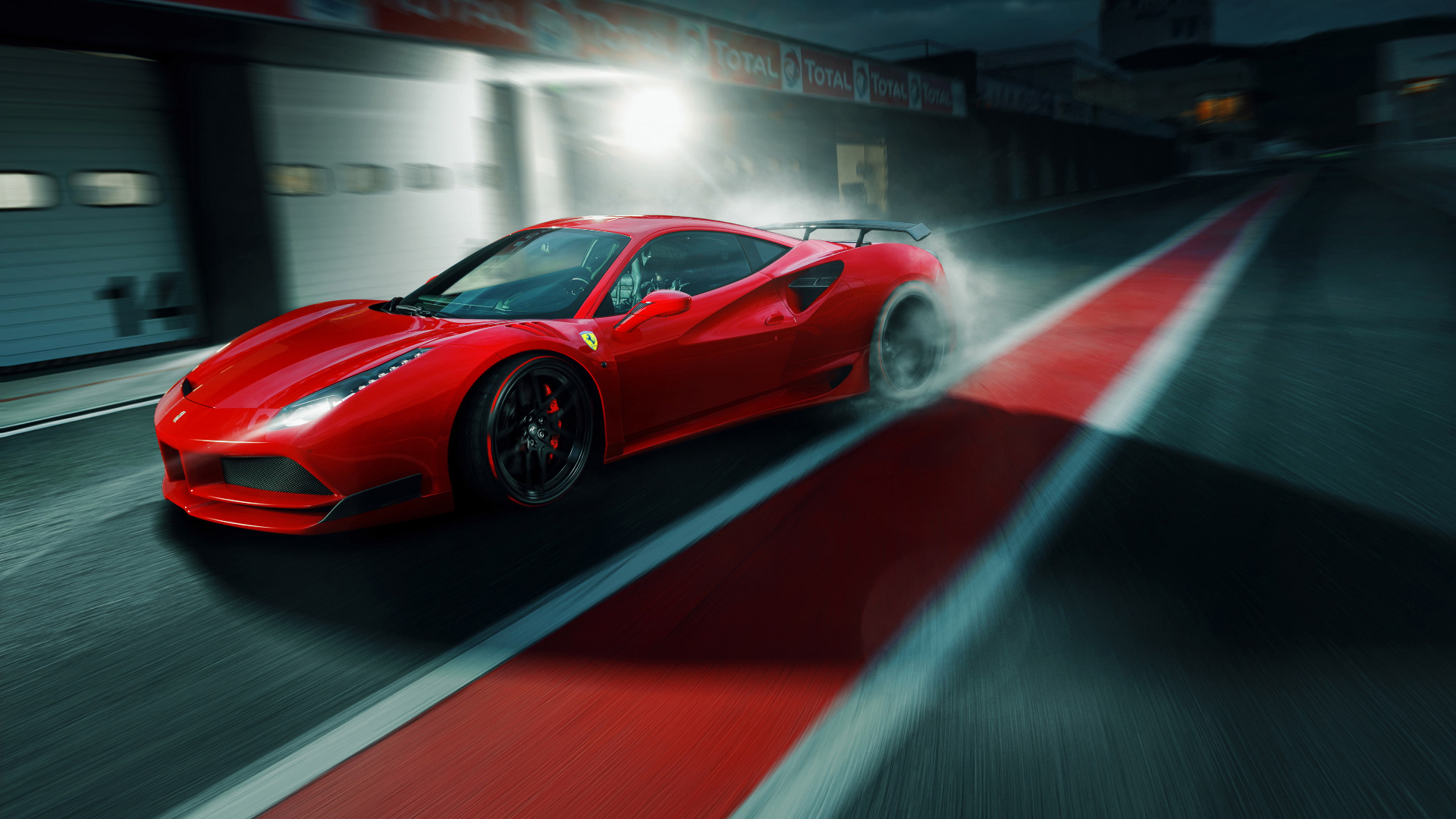Ferrari 488 rossa garage, 1920x1080 Full HD, PC Desktop