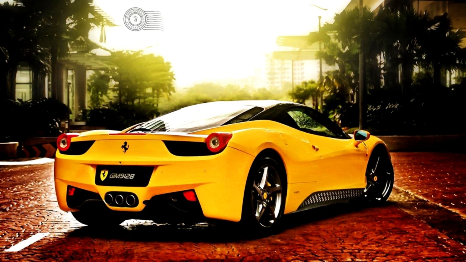 Ferrari gialla vista posteriore, 1488x837 720p, iMac