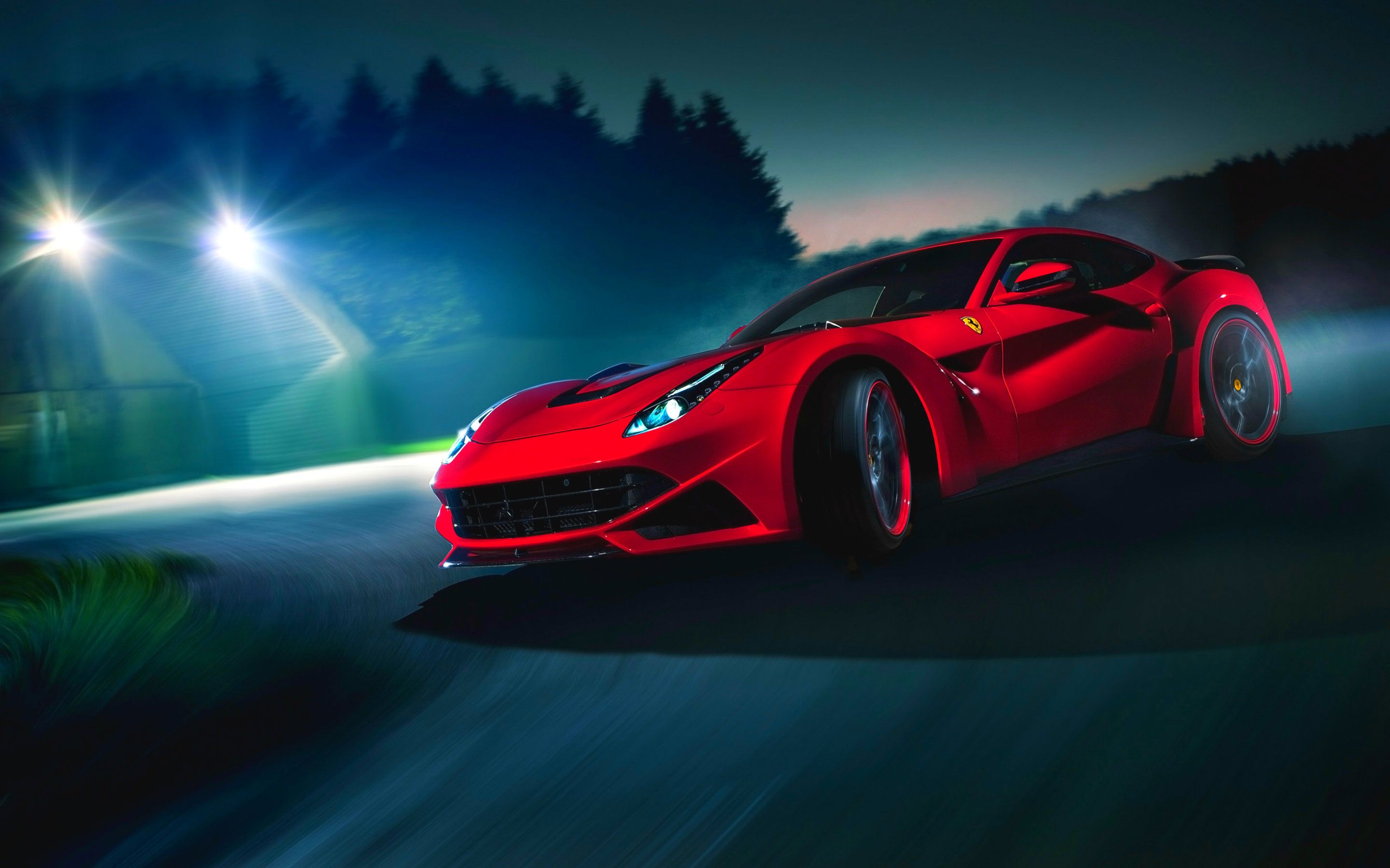 Ferrari F12 rossa notturna, 2880x1800 2K+, Desktop