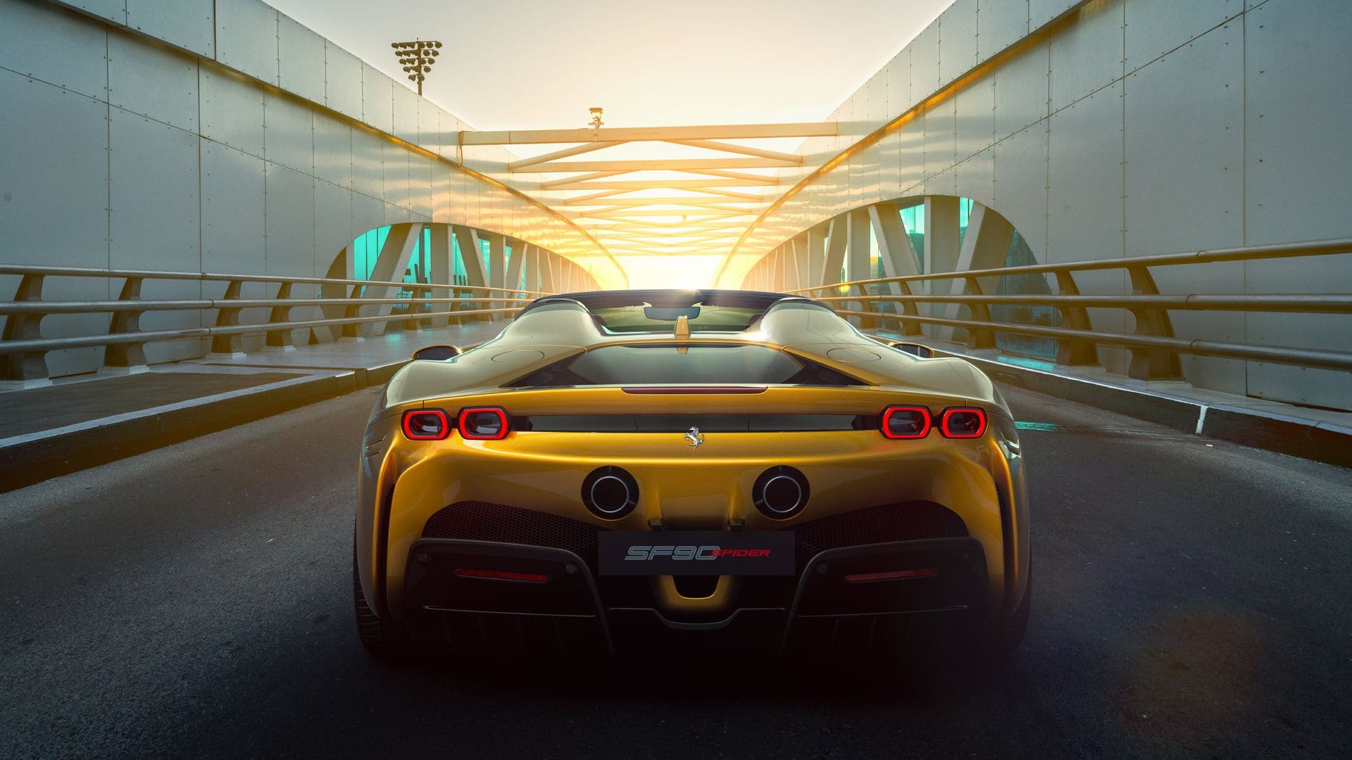 Ferrari gialla su ponte, 1920x1080 Full HD, Desktop